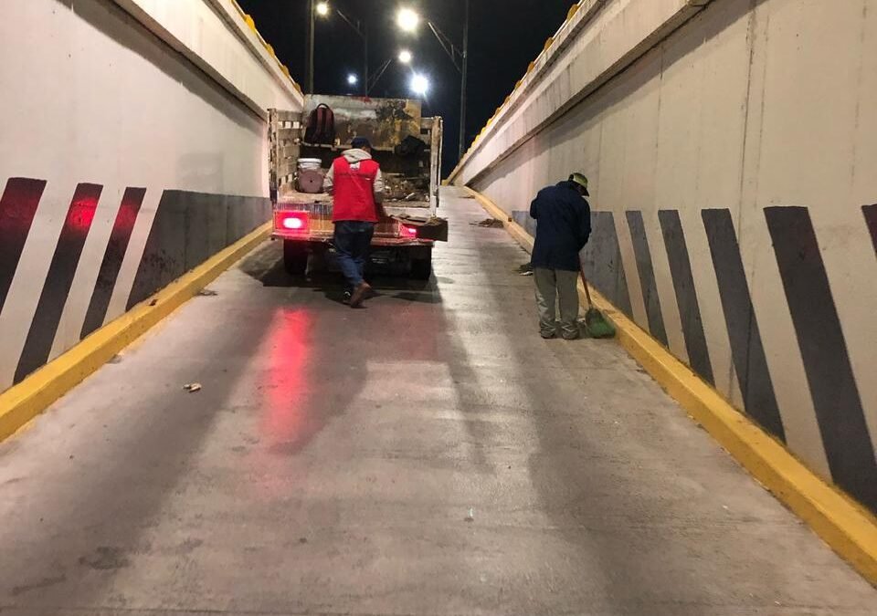 Gobierno de la Capital limpia subterráneo de la Glorieta Bocanegra para mejorar movilidad y prevenir inundaciones