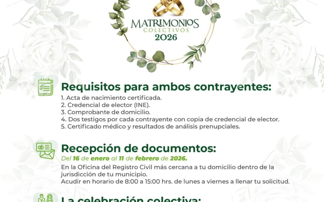 AYUNTAMIENTO DE SOLEDAD INICIA CONVOCATORIA DE «MATRIMONIOS COLECTIVOS»