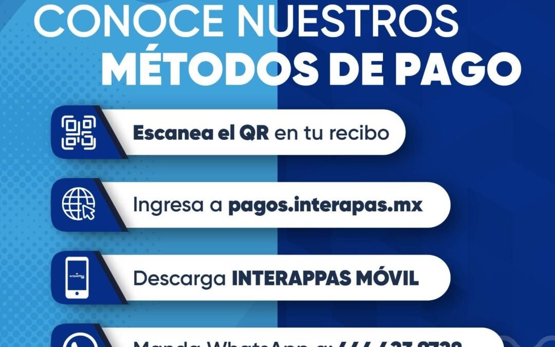 Interapas acerca diferentes formas de pago para comodidad de los usuarios