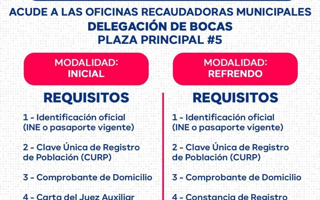 Invita Gobierno Capitalino a través de la Delegación de Bocas al refrendo de fierro