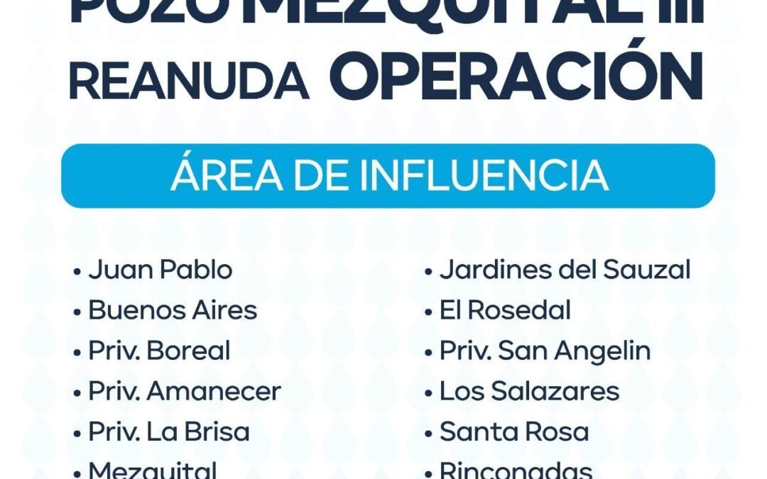 Ingenieros de Interapas reactivan pozo Mezquital lll