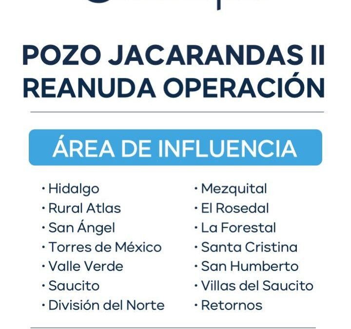 Tras intensas labores, Interapas reactiva pozo Jacarandas II