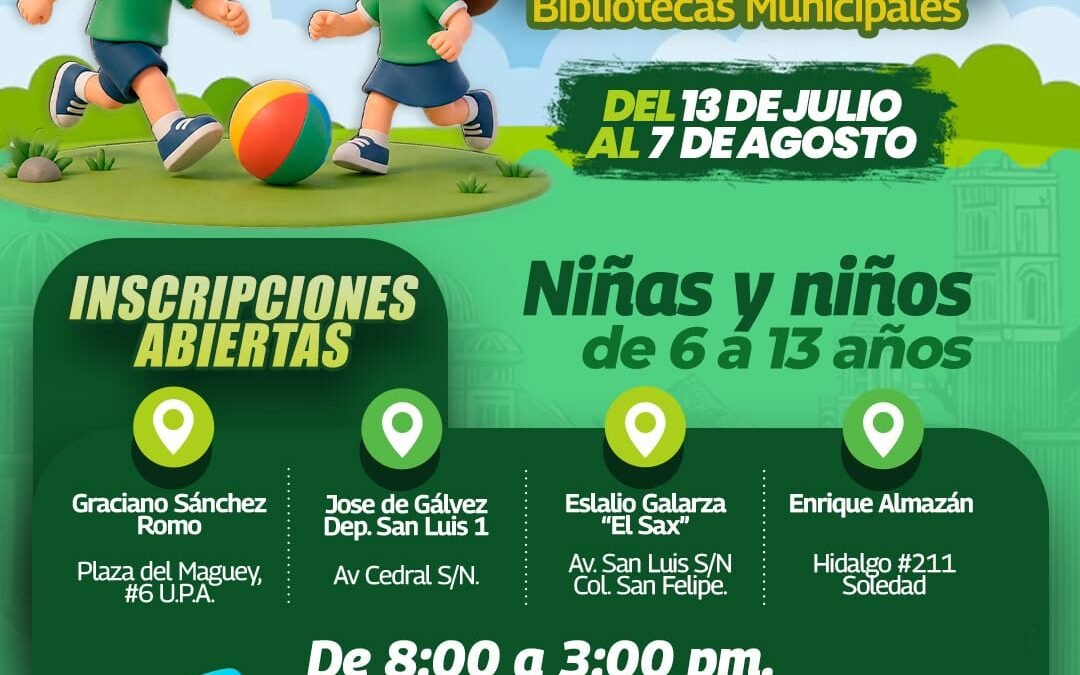 BIBLIOTECAS MUNICIPALES DE SOLEDAD ABREN INSCRIPCIONES A CAMPING DE VERANO