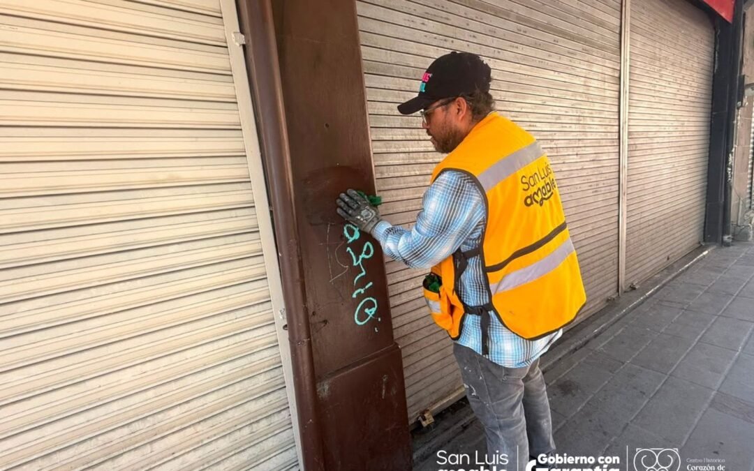 Centro Histórico, Corazón de San Luis avanza con retiro de graffiti en espacios emblemáticos de la Capital