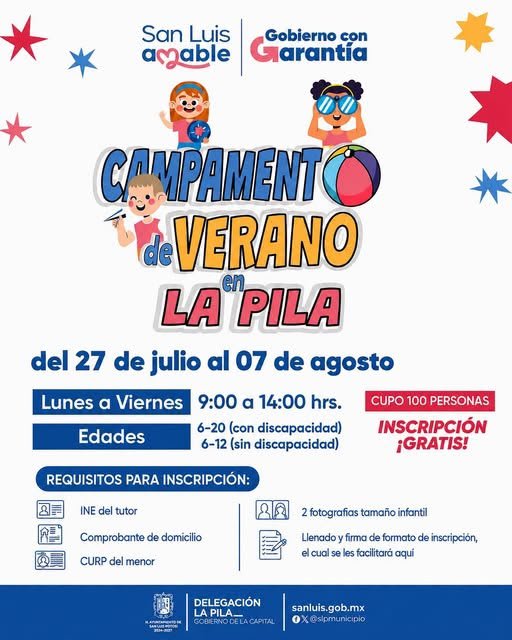 Abiertas las inscripciones para el Campamento de Verano en la delegación de La Pila